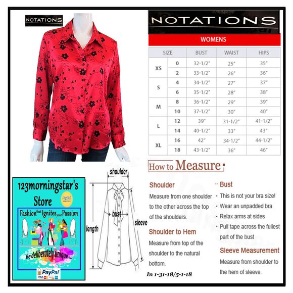 NOTATIONS NWOT Old Money Floral Satin Collared Button-Down Shirt S - Picture 12 of 12
